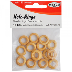 A placeholder image for for Kleine Holzringe, ca. ø16mm - 15 Stck. 