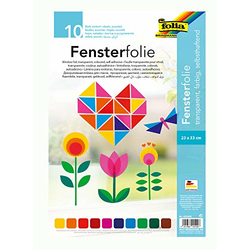 A placeholder image for for folia 455409 - Fensterfolie, selbsthaftend, transparent, farbig sortiert, ca. 23 x 33cm, 10 Blatt - ideal zur Gestaltung von Fensterbildern 