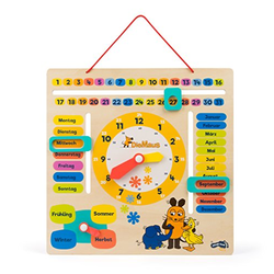 A placeholder image for for small foot Die Maus Lernuhr mit Kalender aus Holz 