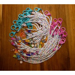 A placeholder image for for bunte Alphabet-Ketten für Schulanfänger mit Karabiner, Smiley und Bärchen-Anhänger 