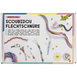 The image of Folia Scoubidou Flechtschnüre KREATIV BOX, 150 Flechtschnüre und Zubehör