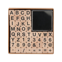 The image of Paper Poetry Stempelset, flach 48 Stempel, inkl. Stempelkissen, ABC und Zahlen