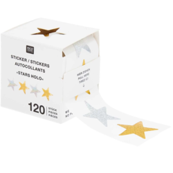 A placeholder image for for Sticker Sterne, gold/silber 