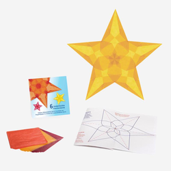 A placeholder image for for 6 kinderleichte Fenstersterne Bastelset (rot, goldgelb, orange) 